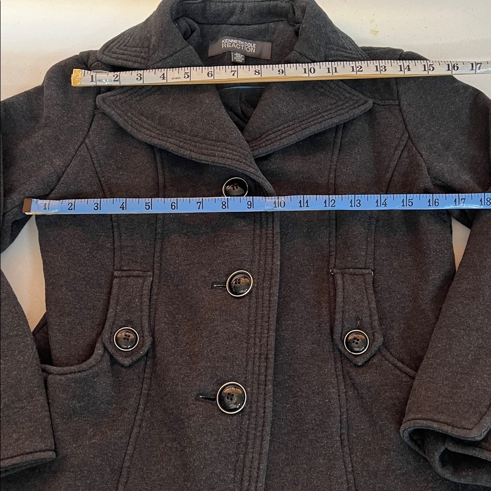 Kenneth Cole Reaction Charcoal knit peacoat - Picture 5 of 9